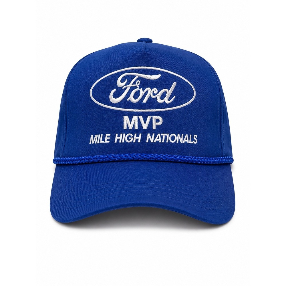 Vintage Ford‎ Mile High Nationals MVP Trucker Hat Blue Snapback Racing Cap NHRA
